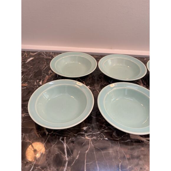 Vintage TS&T Luray Pastels Blue Rim Fruit Dessert Bowl 5 3/8" MCM Set Of 6 - Picture 3 of 9